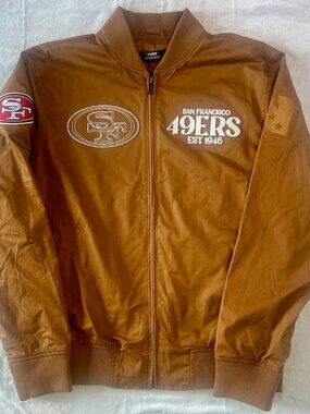 San Francisco 49ers Neutral Brown Twill Jacket by Pro Standard - Large
